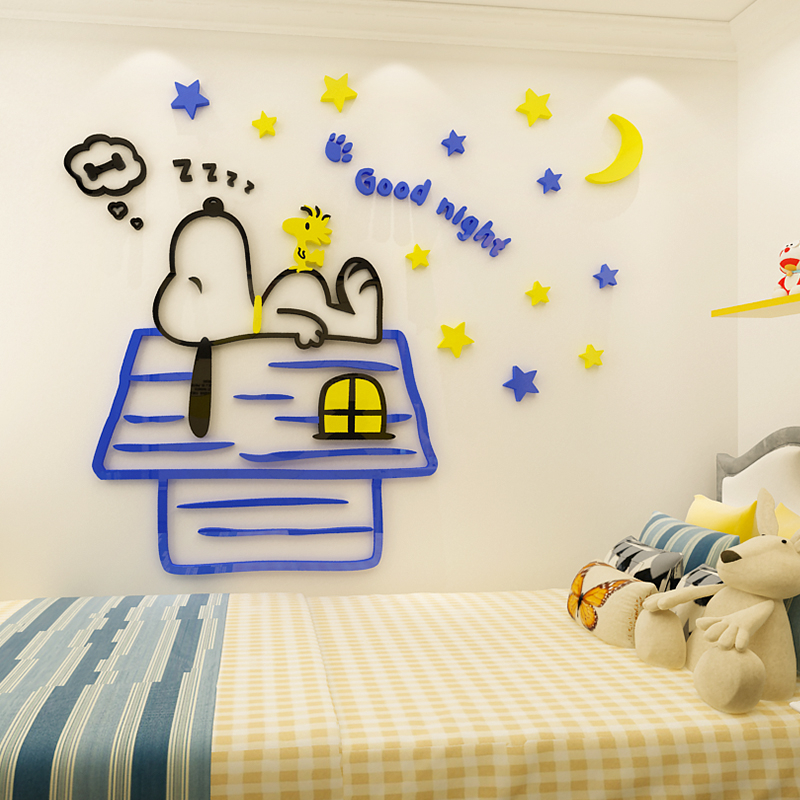[DAORUI] Snoopy Kids Room 3D สติกเกอร์ติดผนังสเตอริโอกันน้ำสติกเกอร์ติด ...