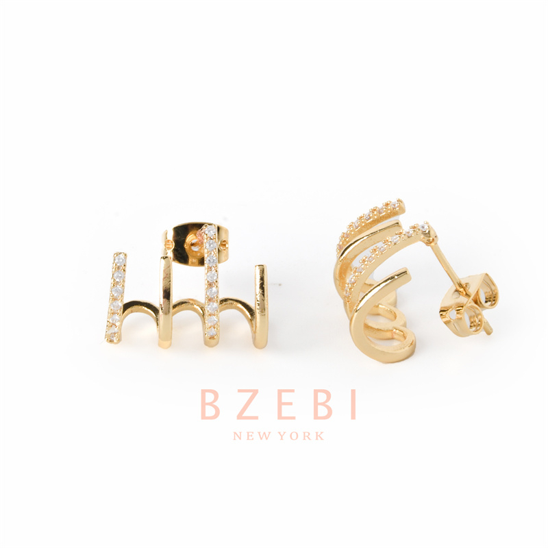 bzebi-ต่างหูห่วง-แฟชั่น-สแตนเลส-เครื่องประดับ-earrings-เพชร-ห่วง-18k-สําหรับผู้หญิง-1174e