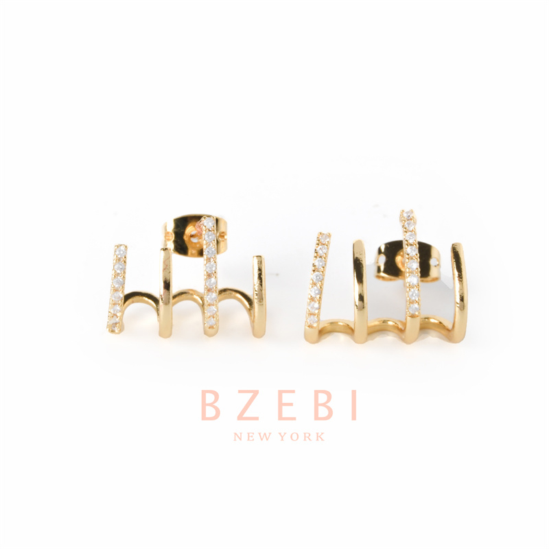 bzebi-ต่างหูห่วง-แฟชั่น-สแตนเลส-เครื่องประดับ-earrings-เพชร-ห่วง-18k-สําหรับผู้หญิง-1174e