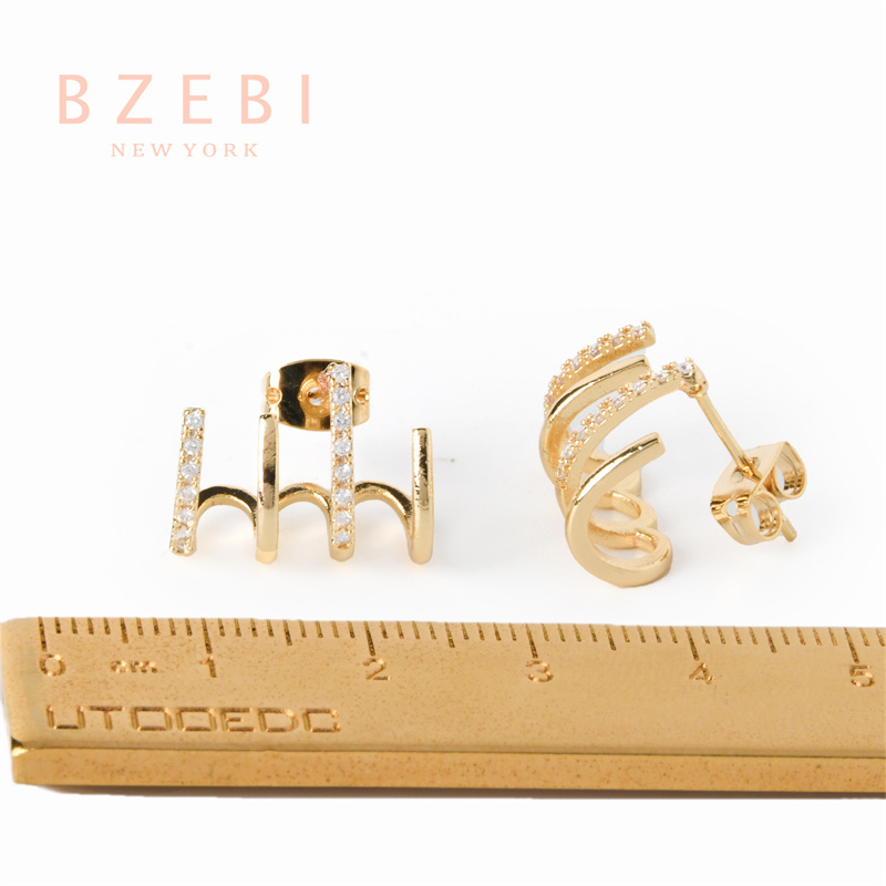 bzebi-ต่างหูห่วง-แฟชั่น-สแตนเลส-เครื่องประดับ-earrings-เพชร-ห่วง-18k-สําหรับผู้หญิง-1174e