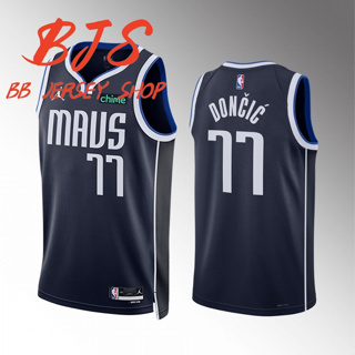 เสื้อกีฬาบาสเก็ตบอล ลายทีม Dallas Mavericks สีน้ําเงินเข้ม ฤดูกาล 23 #42 #44 #77 #00 #เสื้อกั๊กบาสเก็ตบอล 25 Au Version Hot Press