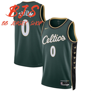 เสื้อกีฬาบาสเก็ตบอล แขนกุด ลายทีม NBA Jersey Boston Celtics No.0 Season 23 Basketball Shirt สีเขียว