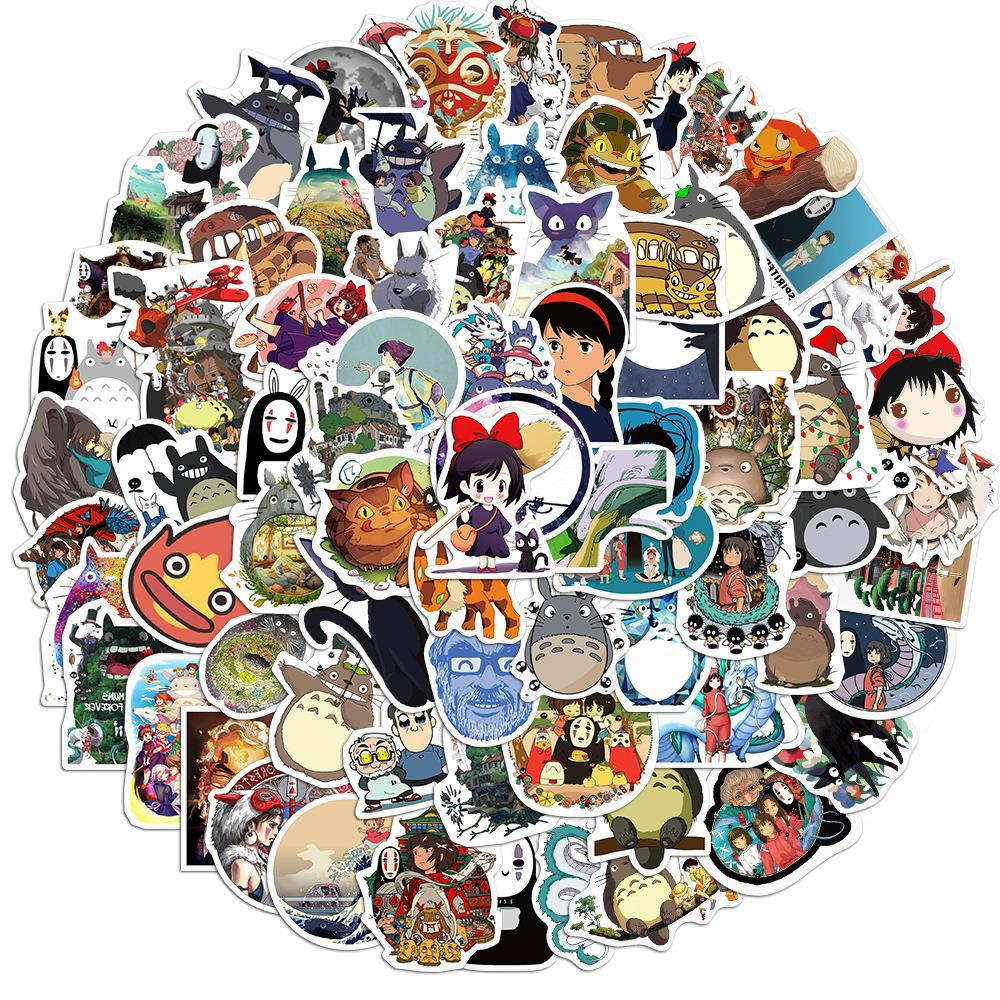 สติกเกอร์-ลายการ์ตูน-miyazaki-hayao-กันน้ํา-สไตล์ญี่ปุ่น-สําหรับติดตกแต่ง-100-ชิ้น