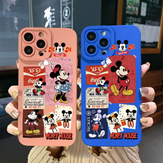 เคสโทรศัพท์มือถือ ขอบสี่เหลี่ยม ลายมิกกี้ มินนี่น่ารัก สําหรับ Samsung Galaxy A33 A53 A73 5G A32 A52S A72 A31 A41 A71