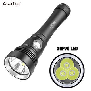 Asafee ไฟฉายดําน้ํา LED 2500LM XHP70 LED IPX8 กันน้ําลึก 30 เมตร