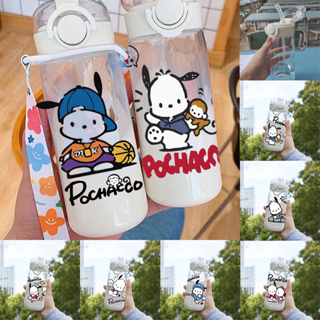 ขวดน้ําพลาสติก ทนความร้อนสูง แบบพกพา ขนาด 520 มล. พร้อมหลอดดูด ลาย Pacha Dog Sanrio tritan แฟชั่นฤดูร้อน สําหรับเด็ก