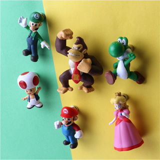 6 Pcs ชุดแม่เหล็กติดตู้เย็น Super Mario odyssey Donkey Kong Toad Princess Peach Fridge Magnet