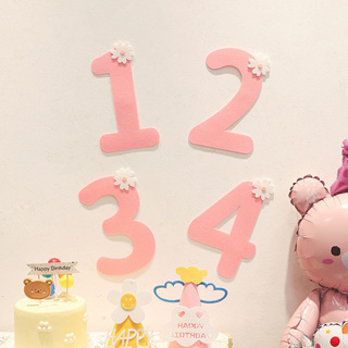 สติกเกอร์ดิจิทัล ลาย Happy Baby Shower 100 วัน สีชมพู สําหรับตกแต่งปาร์ตี้วันเกิด 1 2 3 4 5 6 7 8 9 0