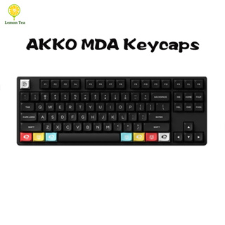 Akko MDA Profile mechanical keyboard keycaps large complete set Olivia North Carolina Blue Neon customised