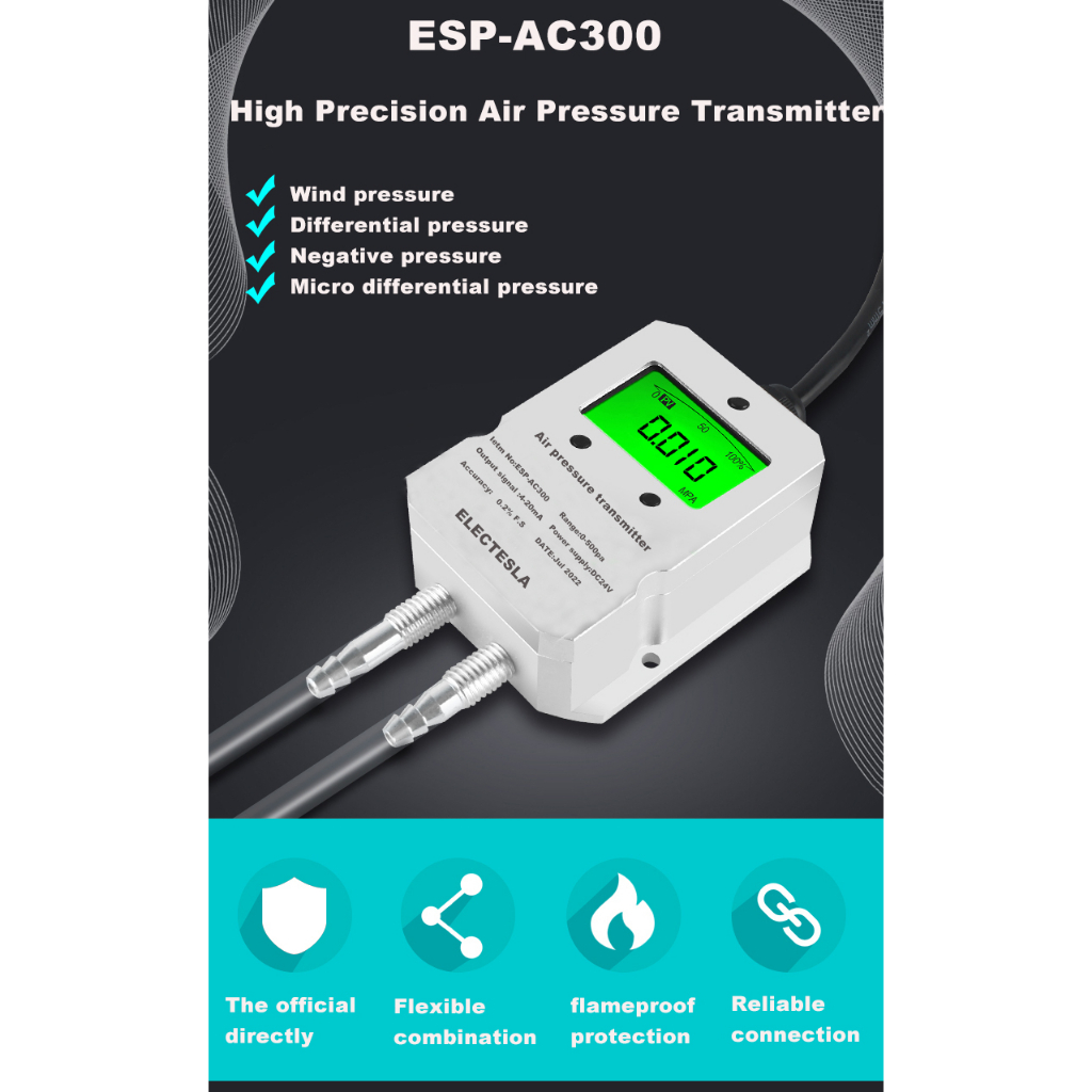 Air Differential Pressure Sensor 1Kpa Wind Differential Pressure ...