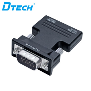 Dtech อะแดปเตอร์ HDMI เป็น VGA พร้อมพอร์ตเสียง 3.5 มม. สําหรับหน้าจอคอมพิวเตอร์ PC TV 1080P วิดีโอ (อินพุต HDMI ตัวผู้ เอาต์พุต VGA ตัวเมีย)