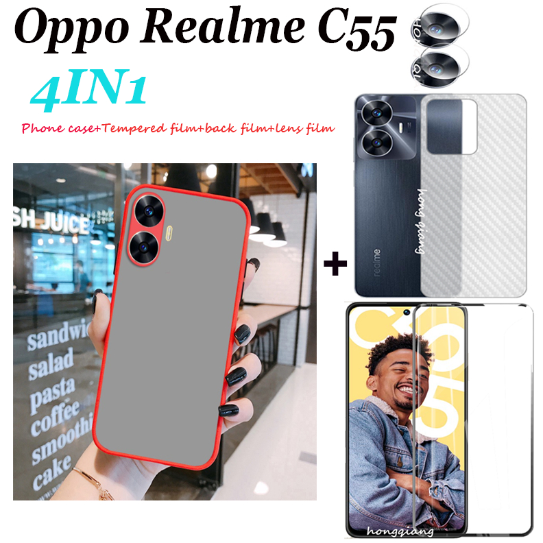 4in1-เคสโทรศัพท์มือถือ-ฟิล์มกันรอยด้านหลัง-ฟิล์มเลนส์กล้อง-สําหรับ-oppo-realme-c55-c35-c30-c30s-c21y-c25y-c15-c12-c25-c25s