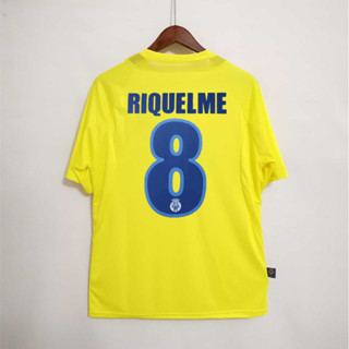 เสื้อกีฬาแขนสั้น ลายทีมชาติฟุตบอล Villarreal RIQUELME 05-06 ชุดเหย้า คุณภาพสูง สไตล์เรโทร สําหรับบ้าน