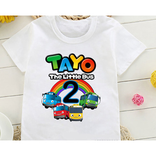 เสื้อยืด พิมพ์ลาย Tayo the Little Bus 1-9 น่ารัก ของขวัญวันเกิด สําหรับเด็กผู้หญิง และเด็กผู้ชาย