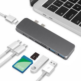 7in1 อะแดปเตอร์แปลงฮับ USB Type C เป็น HDMI SD TF การ์ด USB PD สําหรับ MacBook Pro13 14 16 Air13.3 13.6 M2 M1 A2681 A2337 A2338 A2141 A1708 A1706 A2251