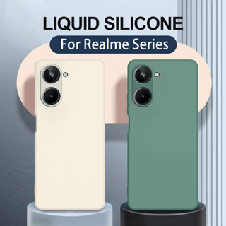 เคสโทรศัพท์ซิลิโคนขอบตรงแบบนุ่ม เคส Realme 10 Pro 9 + Plus 4G 9i 5G TPU สำหรับ กันกล้อง
