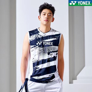 Yonex เสื้อกีฬาแบดมินตัน แขนกุด แบบแห้งเร็ว สไตล์เกาหลี สําหรับผู้ชาย