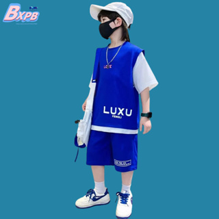 Bxpb- ชุดกีฬา เสื้อแขนสั้น กางเกงขาสั้น สไตล์เกาหลี สองชิ้น 120-170 สําหรับเด็ก