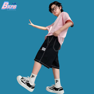 Bxpb- กางเกงยีนขาสั้น ทรงตรง ทรงหลวม คุณภาพสูง สไตล์เกาหลี สําหรับเด็ก 120-170