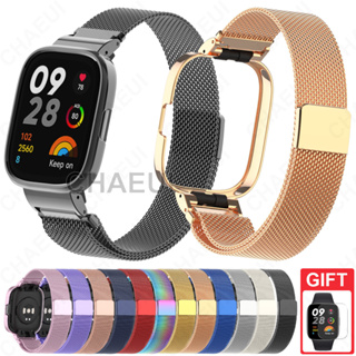 สายนาฬิกาข้อมือสเตนเลส พร้อมเคสโลหะ สําหรับ Redmi Watch 3 2 Lite Active / Mi Watch Lite