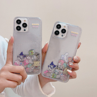 SANRIO เคสป้องกันโทรศัพท์มือถือ ลายการ์ตูนซานริโอ้ กันกระแทก สําหรับ iPhone 15 6P 7P 8P XR XSmax 11 12 13 Pro Apple 14 Promax