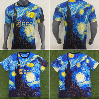 เสื้อกีฬาแขนสั้น ลายทีมชาติฟุตบอล Van Gogh starry sky 23/24 A J A X Dutch