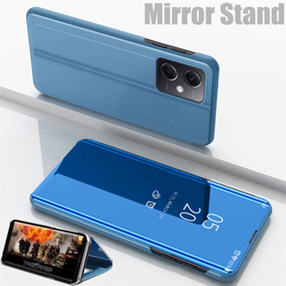 Luxury Smart Mirror Flip Phone Case For Xiaomi Redmi Note 12 Cover Holder Standing For Redmi Note 12 Pro Plus Cases