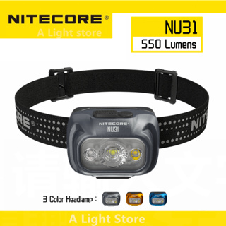Nitecore NU31 ไฟหน้า Led 550 ลูเมน ชาร์จ USB แบตเตอรี่ในตัว สําหรับตกปลา เดินป่า
