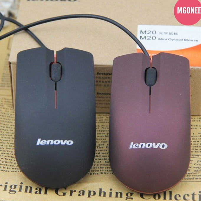 รูปภาพสินค้าแรกของLenovo M20 เมาส์ออปติคอล USB สำหรับคอมพิวเตอร์และแล็ปท็อป