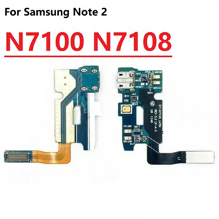 สําหรับ Samsung Note2 Note 2 N7100 N7108 โมดูลไมโครโฟน + บอร์ดพอร์ตชาร์จ USB สายเคเบิลอ่อน อะไหล่เปลี่ยน