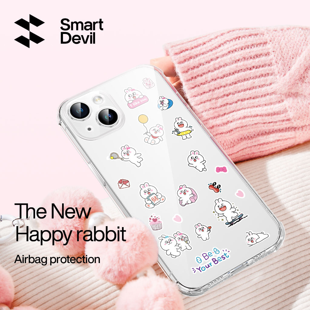 SmartDevil เคสโทรศัพท์มือถือนิ่ม แบบใส กันตก ป้องกัน ลายกระต่ายแฮปปี้ ...