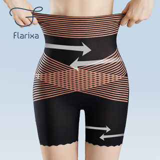 Flarixa 3in1 กางเกงขาสั้น เอวสูง กระชับสัดส่วน ไร้รอยต่อ พลัสไซซ์ สําหรับผู้หญิง