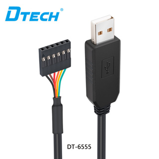 Dtech FTDI สายเคเบิลอะแดปเตอร์ USB เป็น TTL Serial 5V 6-Pin 0.1 นิ้ว ชิปตัวเมีย UART IC FT232RL Windows 10 8 7 Linux OS (1/1.8/3M, สีดํา)