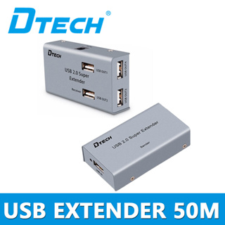 Dtech อะแดปเตอร์ขยายสายเคเบิล USB Cat5 Cat6 50 ม. เป็น 50 ม. หลายพอร์ต พร้อมพอร์ตขยาย USB 4 พอร์ต สําหรับกล้องเว็บแคม คอมพิวเตอร์ ฮาร์ดไดรฟ์ภายนอก