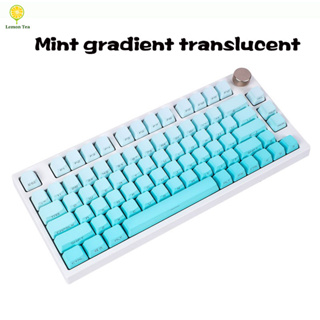 [JKDK] Mint gradient translucent Keycaps dip-dye PBT Material oem profile Suitable For 61/68/71/84/87/96/104 And Other Mechanical Keyboards