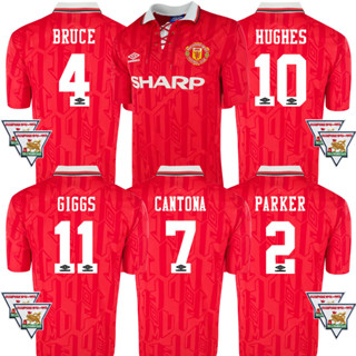 เสื้อกีฬาแขนสั้น ลายทีมชาติฟุตบอล MU 1992 94 ชุดเหย้า สไตล์เรโทร ไซซ์ S - XXL