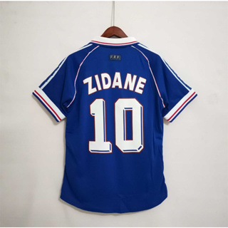 เสื้อกีฬาแขนสั้น ลายทีมชาติฟุตบอล France ZIDANE HENRY 1998 ชุดเหย้า สไตล์เรโทร คุณภาพสูง