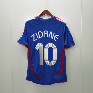 เสื้อกีฬาแขนสั้น ลายทีมชาติฟุตบอล France ZIDANE HERNY 2006 ชุดเหย้า คุณภาพสูง สไตล์เรโทร