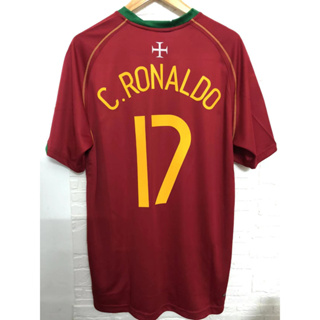 เสื้อกีฬาแขนสั้น ลายทีมชาติฟุตบอล Portugal C.RONALDO 2006 ชุดเหย้า คุณภาพสูง สไตล์เรโทร
