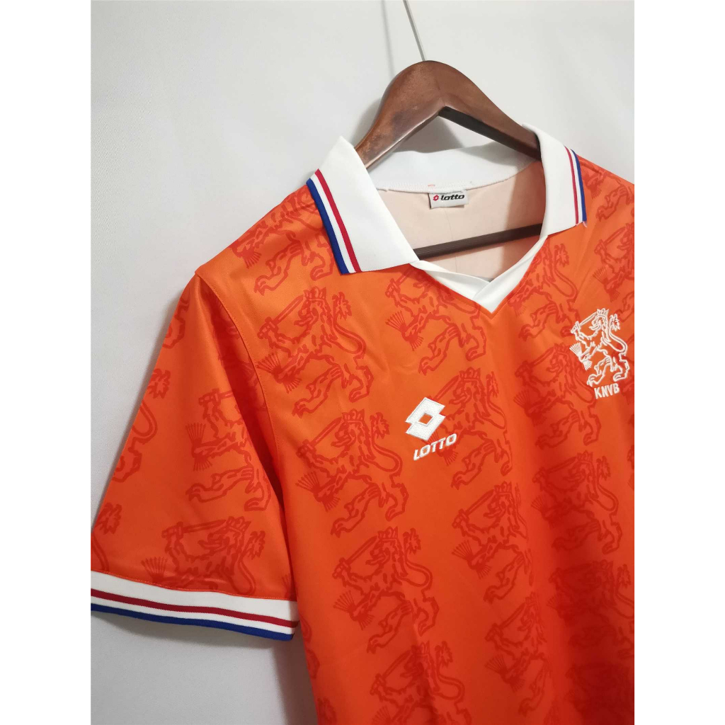 เสื้อกีฬาแขนสั้น-ลายทีมชาติฟุตบอล-netherlands-bergkamp-1995-ชุดเหย้า-คุณภาพสูง-สไตล์เรโทร