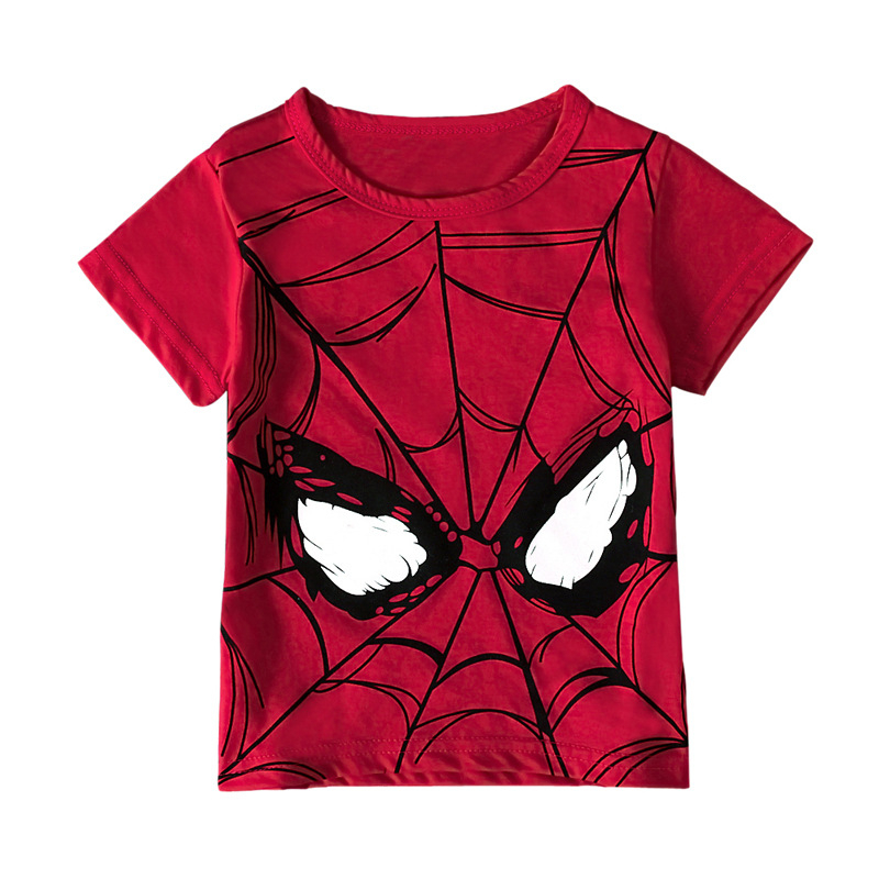 เสื้อยืดแขนสั้น-ผ้าฝ้าย-พิมพ์ลายการ์ตูน-paw-patrol-spiderman-น่ารัก-สําหรับเด็กผู้ชาย-อายุ-3-9-ปี