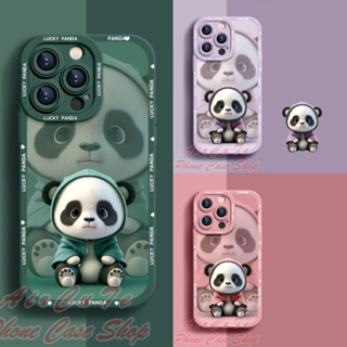 เคส iPhone 6 6S 7 8 Plus 13 12 11 Pro Max X XR XS Max ProMax XSMax 8Plus 7Plus 6Plus 6SPlus Purple Pink Green Big Eye Camera Cute Panda Soft Case