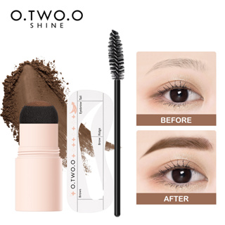 Otwoo One Step ที่เขียนคิ้ว แสตมป์ แป้ง พร้อมแปรง กันน้ํา ติดทนนาน สร้างลายฉลุ ชุดแต่งหน้า ที่เขียนคิ้ว ชุดแปรงแต่งหน้า