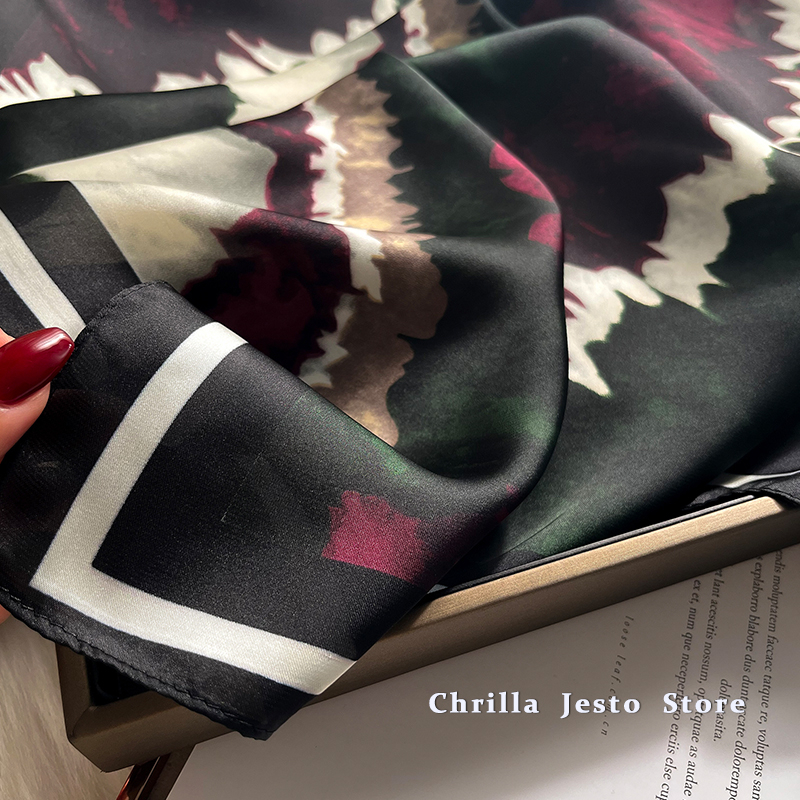 chrilla-jesto-ผ้าพันคอ-ผ้าเรยอนเทียม-ทรงสี่เหลี่ยม-พิมพ์ลายคลื่น-แฟชั่นสําหรับผู้หญิง