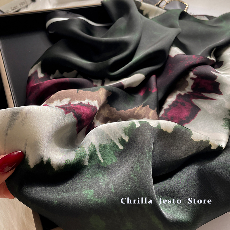 chrilla-jesto-ผ้าพันคอ-ผ้าเรยอนเทียม-ทรงสี่เหลี่ยม-พิมพ์ลายคลื่น-แฟชั่นสําหรับผู้หญิง