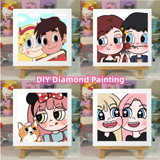 DIY Diamond Painting ครอสติชคริสตัลกรอบภาพวาดเพชร ภาพวาดเพชร ของเล่น DIY สติกเกอร์ปักครอสสติตช์เพชร แฮนด์เมด diy สําหรับตกแต่งห้องนอนเด็ก ห้องนั่งเล่น ของขวัญวันเกิด