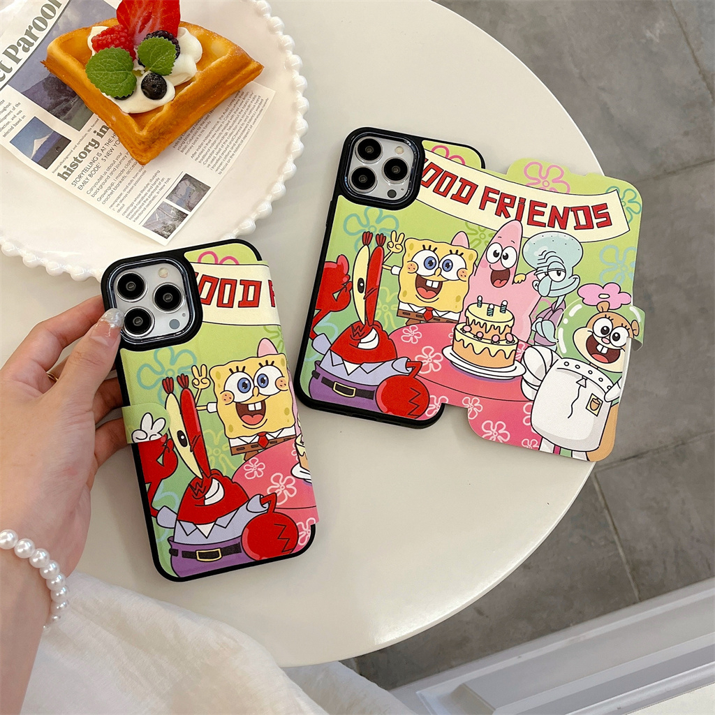 เคสโทรศัพท์มือถือ-tpu-นิ่ม-แบบฝาพับกระจก-พิมพ์ลาย-สําหรับ-iphone-14-pro-max-13-pro-max-12-pro-max