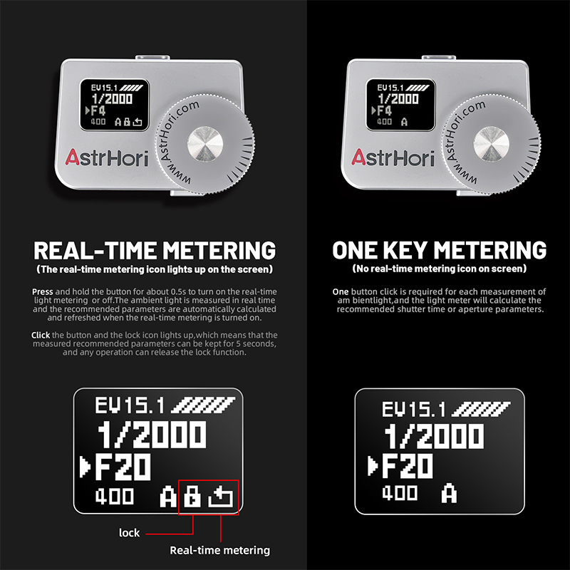 astrhori-ah-m1-light-meter-พร้อมหน้าจอ-oled-ขนาด-0-66-แบตเตอรี่ในตัว-cold-shoe-real-time-external-light-meter