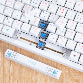 【แป้นพิมพ์ภาษาไทย】คีย์บอร์ดเกมมิ่งแบบมีสาย 96 ปุ่ม เอฟเฟกต์แสง LED ที่มีสีสัน คีย์บอร์ดเชิงกลสําหรับเล่นเกม ฝานม มัทฉะ นีออน Konmomo ธีม แป้นพิมพ์ภาษาไทย Konmomo Milk Caps Matcha Neon Theme Mechanical keyboard