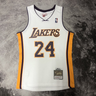 เสื้อกีฬาบาสเก็ตบอล คอวี ลายทีม Lakers No.24 Season 09/10 No.8 สีขาว สําหรับผู้ชาย